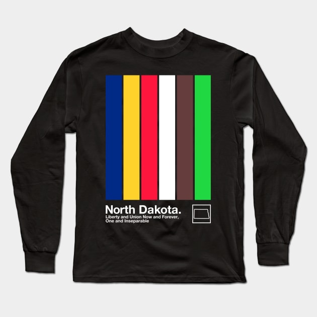 North Dakota State Flag // Original Minimalist Artwork Poster Design Long Sleeve T-Shirt by DankFutura